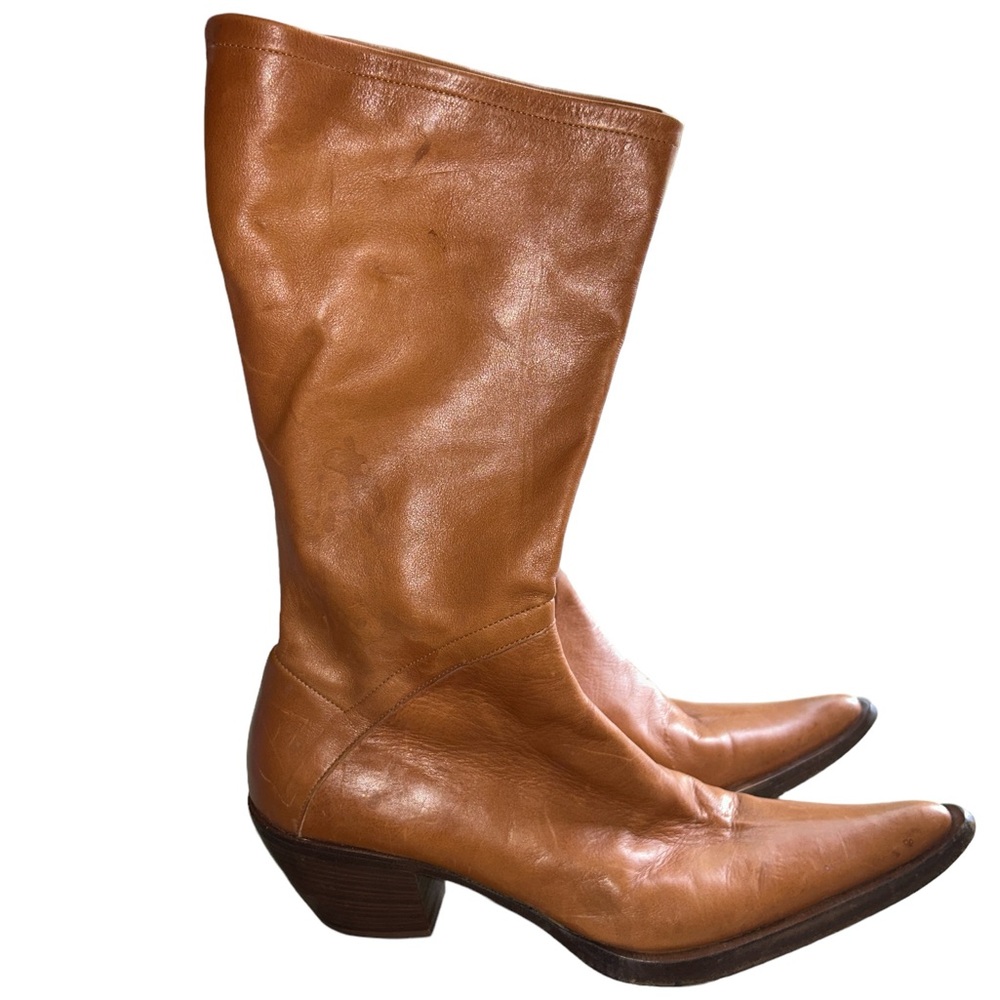 BRAVO maniac brown pointed toe leather boots. Size 40